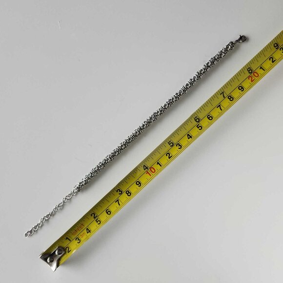 Classic vintage medieval turkish round weave chain mail silver mini bracelet - Picture 6 of 9